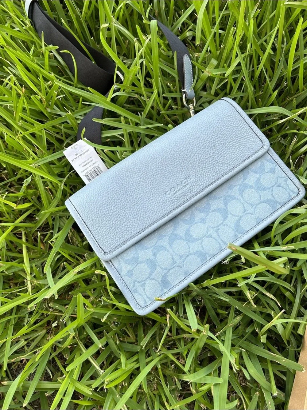 Coach CH828 Turner Colorblock Chambray Crossbody Messenger Bag unisex Blue(new)